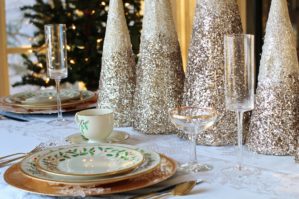 Christmas themed decorated table