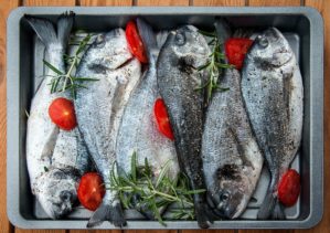 Whole fish ready to be cooked on the BBQ